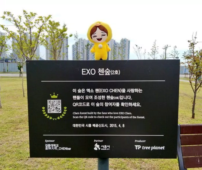 Rừng trồng dưới danh tên Chen (EXO) của fan hâm mộ. (Nguồn Internet)