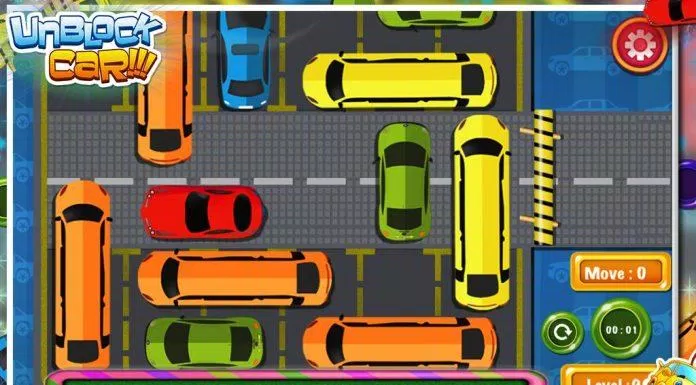 Giao diện của game trí tuệ Unblock Car (iOS/Android) (Ảnh: internet)