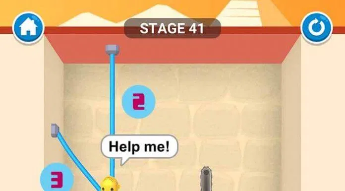 Một màn chơi trong game Rescue Cut - Rope Puzzle (Ảnh: inetr Một màn chơi trong game Rescue Cut - Rope Puzzle (Ảnh: inetr