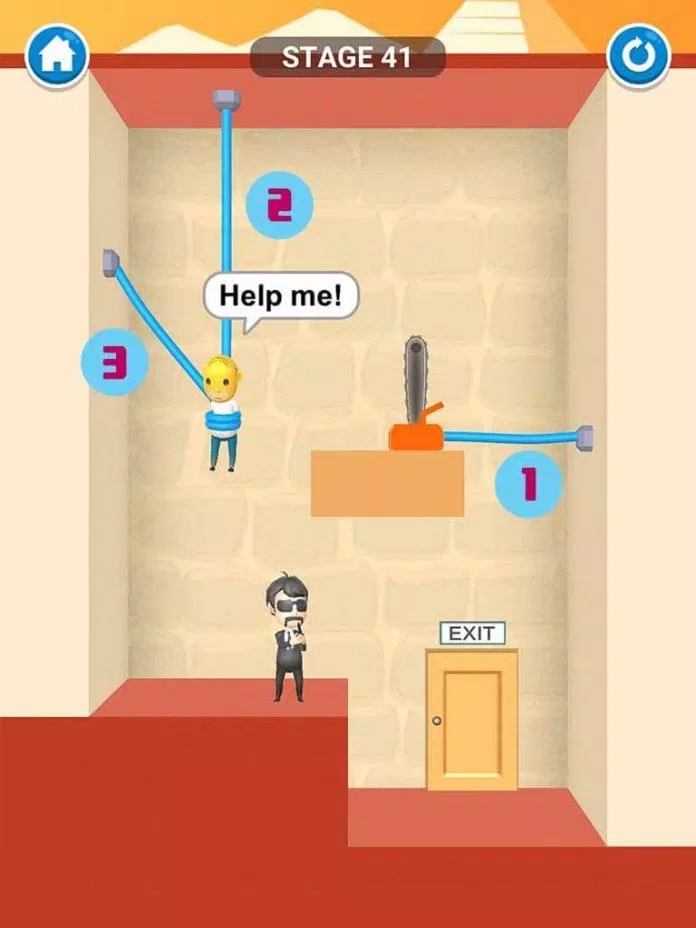Một màn chơi trong game Rescue Cut - Rope Puzzle (Ảnh: inetr
