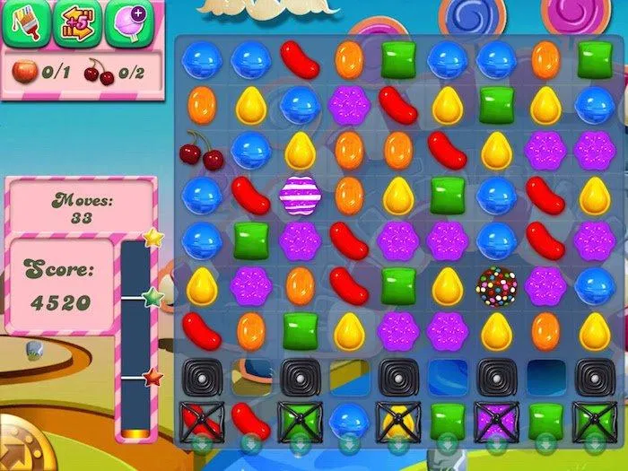 Một màn chơi trong game Candy Crush Saga (Ảnh: Internet) Một màn chơi trong game Candy Crush Saga (Ảnh: Internet)