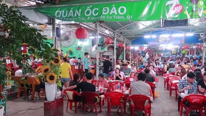Không gian quán ốc Đào rất rộng rãi, thoáng mát (nguồn: FB Ốc Đào)