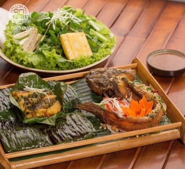 Cá lóc nướng lá chuối (nguồn: FB An Nam Quán)