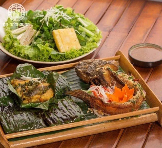 Cá lóc nướng lá chuối (nguồn: FB An Nam Quán)