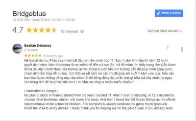 Review Công ty Du học BB - Cầu Xanh