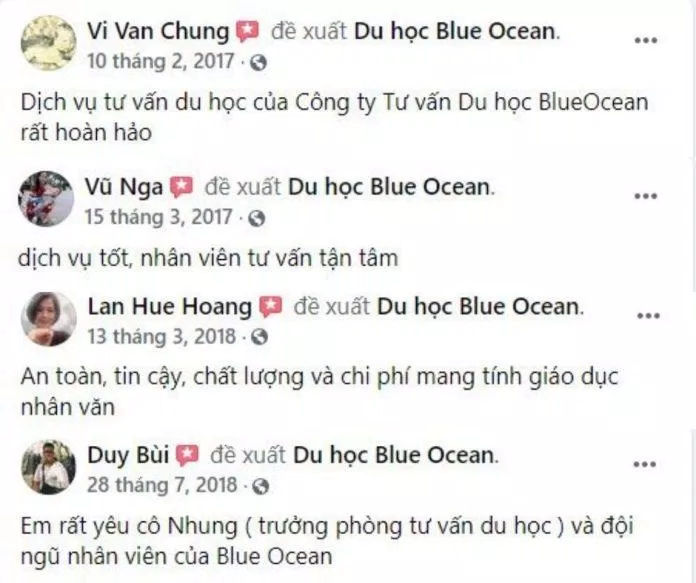 Công ty Tư vấn Du học Blue Ocean nhận được sự tin tưởng từ các học viên (Ảnh Internet)