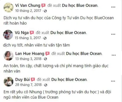 Công ty Tư vấn Du học Blue Ocean nhận được sự tin tưởng từ các học viên (Ảnh Internet)