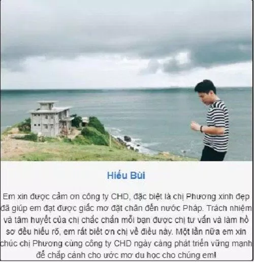 Công ty Tư vấn Du học và Đào tạo CHD được đánh giá tốt từ các học viên của mình (Ảnh Internet)