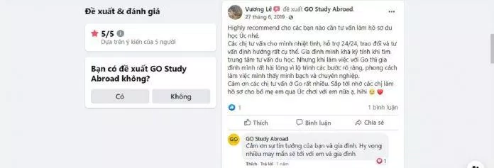 Công ty Tư vấn Du học GO STUDY ABROAD nhận được sự công nhận của các bạn học sinh (Ảnh Internet)