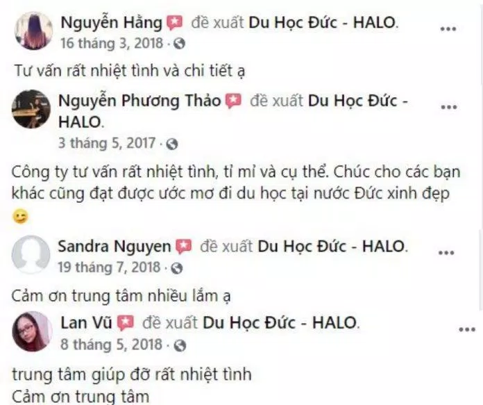 Công ty Du học HALO nhận được phản hồi tốt từ khách hàng Ảnh Internet)