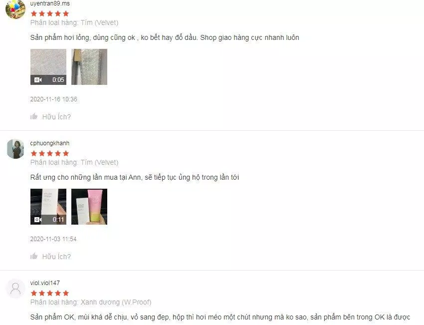 Đánh giá của khách hàng về kem chống nắng Missha tại Shopee. (Ảnh: BlogAnChoi)