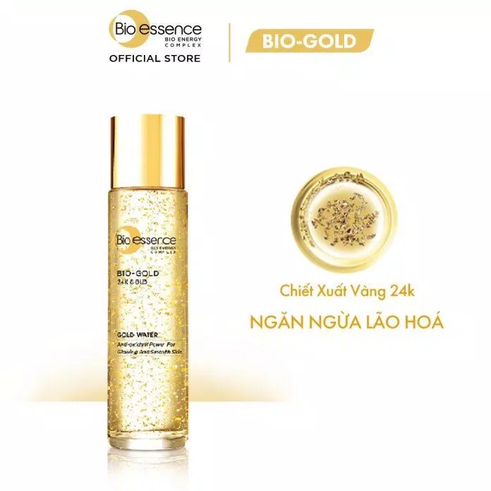 Nước dưỡng da chiết xuất vàng 24K Bio-Essence Gold Water cấp ẩm sâu, dưỡng da căng mịn và chống lại các dấu hiệu lão hóa sớm. (Nguồn: Internet)