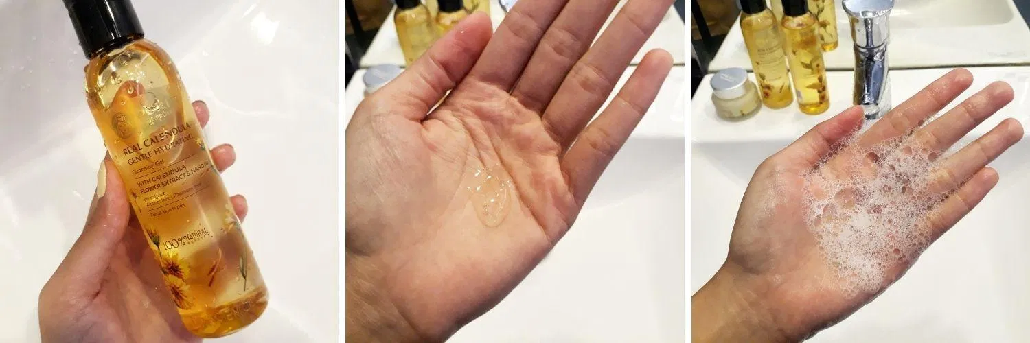 Review gel rửa mặt dưỡng ẩm Purité Real Calendula Gentle Hydrating Cleansing Gel. (Nguồn: BlogAnChoi)