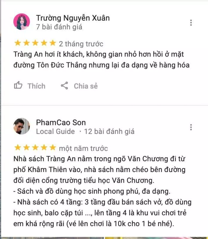 Review Nhà sách Tràng An Hà Nội (Ảnh Internet)