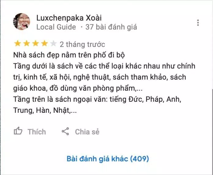 Review Nhà sách Tràng Tiền Hà Nội (Ảnh Internet)