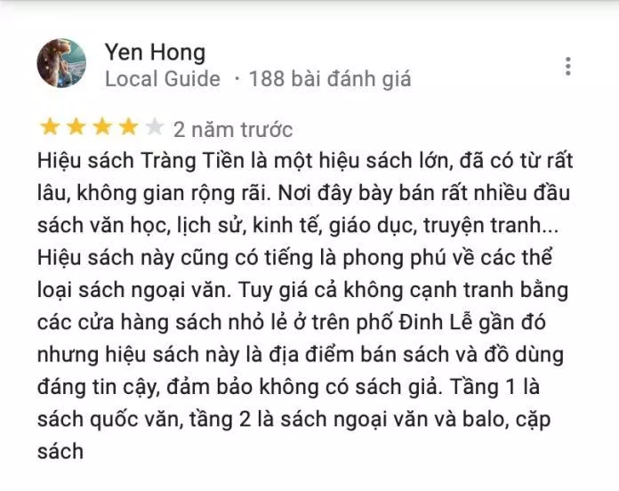 Review Nhà sách Tràng Tiền Hà Nội (Ảnh Internet)