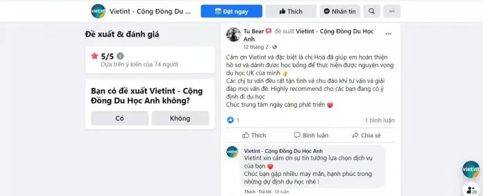 Công ty Tư vấn Du học Vietint nhận được sự công nhận của các bạn trẻ (Ảnh Internet)