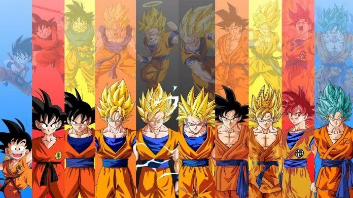 Hình ảnh Son Goku theo dòng thời gian trong truyện (Ảnh: Internet).