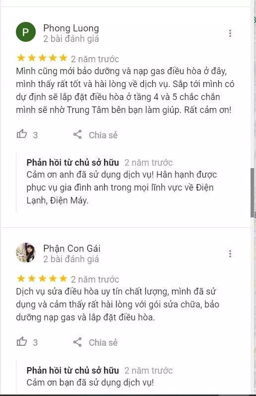 Đánh giá của khách về trung tâm (ảnh BlogAnChoi)