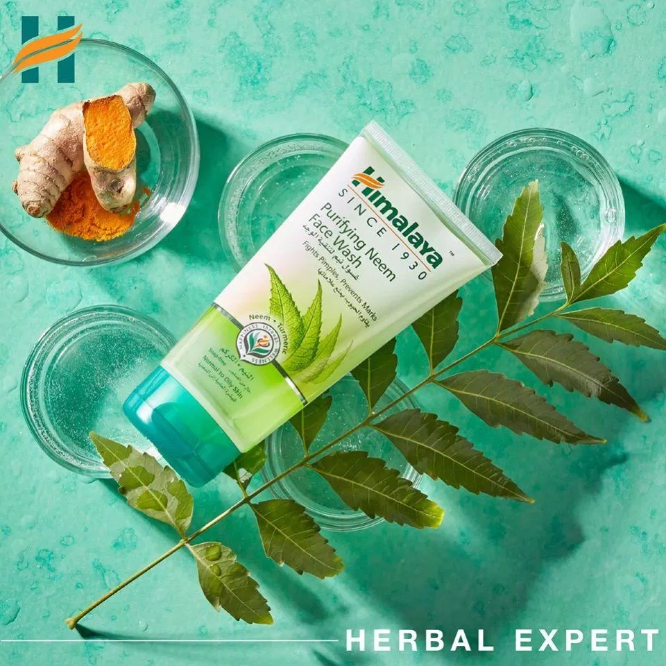 Lá Neem và Nghệ là 2 thành phần chính của Sữa rửa mặt trị mụn Himalaya Purifying Neem Face Wash (Nguồn: Internet).