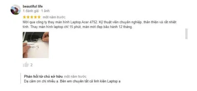 Đánh giá của khách hàng dành cho Saigonlaps