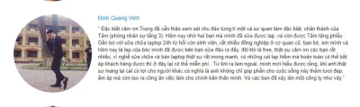 Trung tâm sửa chữa laptop 24h nhận đánh giá tích cực từ khách hàng