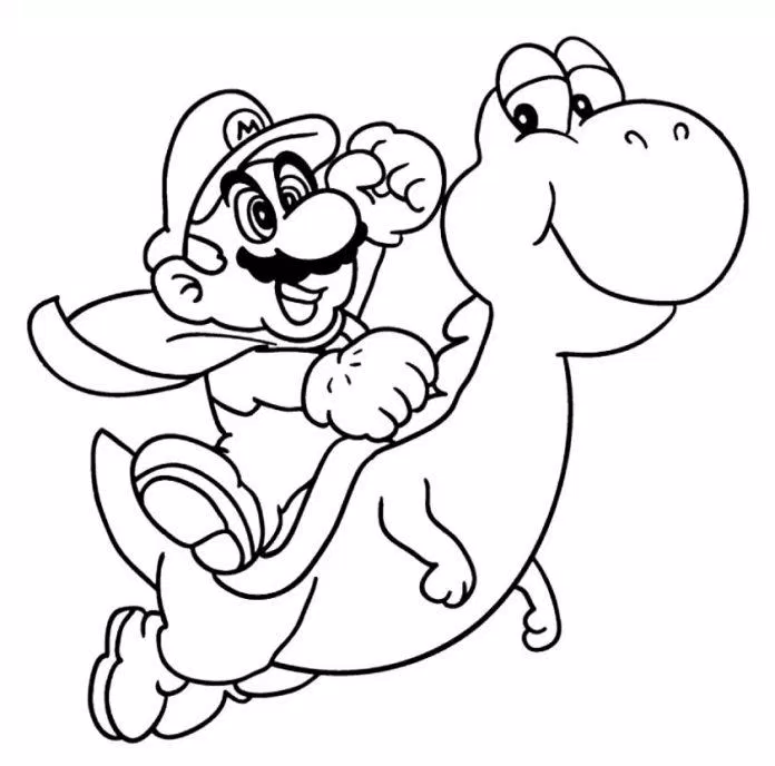 Tranh tô màu game Mario cho bé trai. (Ảnh: Internet)