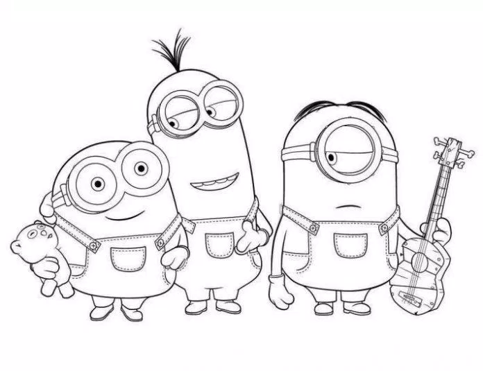 Tranh tô màu Minions cho bé trai. (Ảnh: Internet)