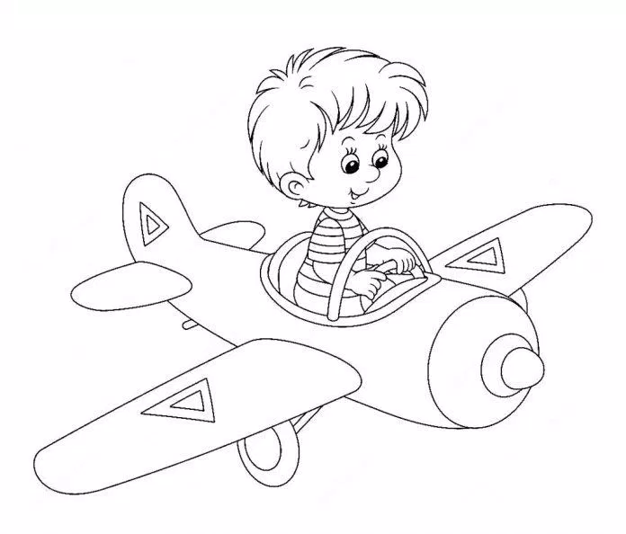 Tranh tô màu máy bay cho bé trai. (Ảnh: Internet)