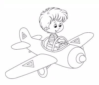 Tranh tô màu máy bay cho bé trai. (Ảnh: Internet)