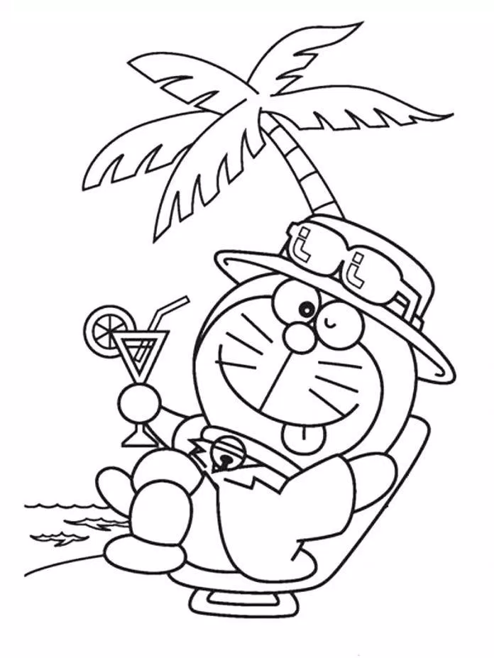 Tranh tô màu Doraemon đáng yêu cho bé. (Ảnh: Internet)