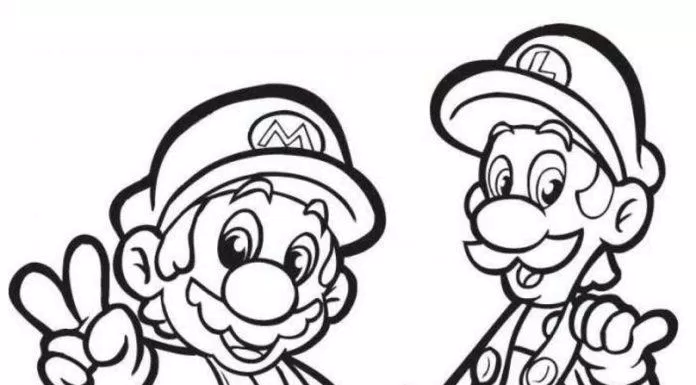 Tranh tô màu game Mario cho bé trai. (Ảnh: Internet)