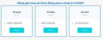Bảng giá DONY (Ảnh DONY)