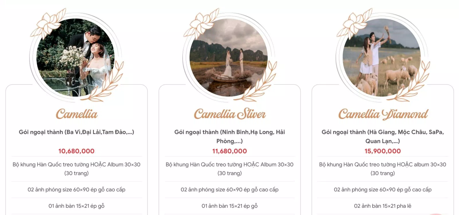 Bảng giá của Ely Wedding Studio (Ảnh BlogAnChoi)