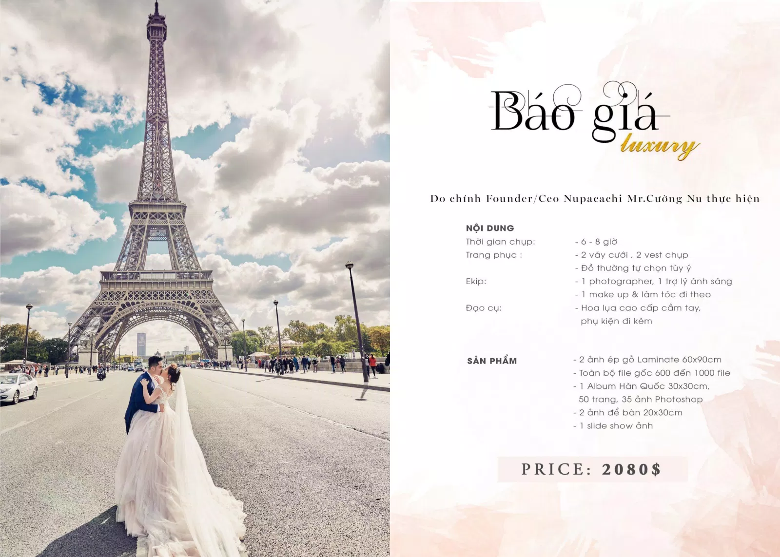 Bảng giá dịch vụ của Nupakachi Wedding Studio (Ảnh Internet) Bảng giá dịch vụ của Nupakachi Wedding Studio (Ảnh Internet)