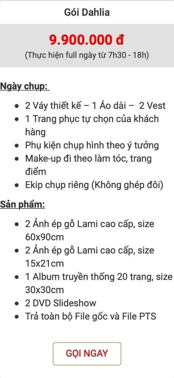 Bảng giá dịch vụ của Pali Studio de Fiancé Wedding (Ảnh BlogAnChoi) Bảng giá dịch vụ của Pali Studio de Fiancé Wedding (Ảnh BlogAnChoi)