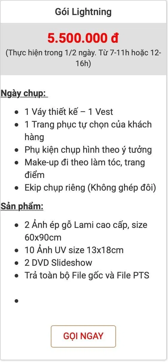 Bảng giá dịch vụ của Pali Studio de Fiancé Wedding (Ảnh BlogAnChoi) Bảng giá dịch vụ của Pali Studio de Fiancé Wedding (Ảnh BlogAnChoi)