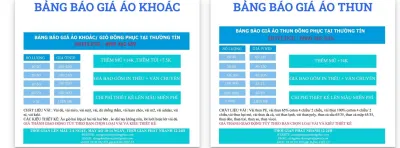 Bảng giá May đồng phục Thượng Tín (Ảnh BlogAnChoi)