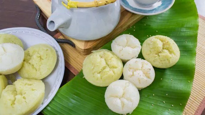 Bánh bò rễ tre có vị ngọt béo, xốp mềm đặc trưng (Nguồn: Internet)