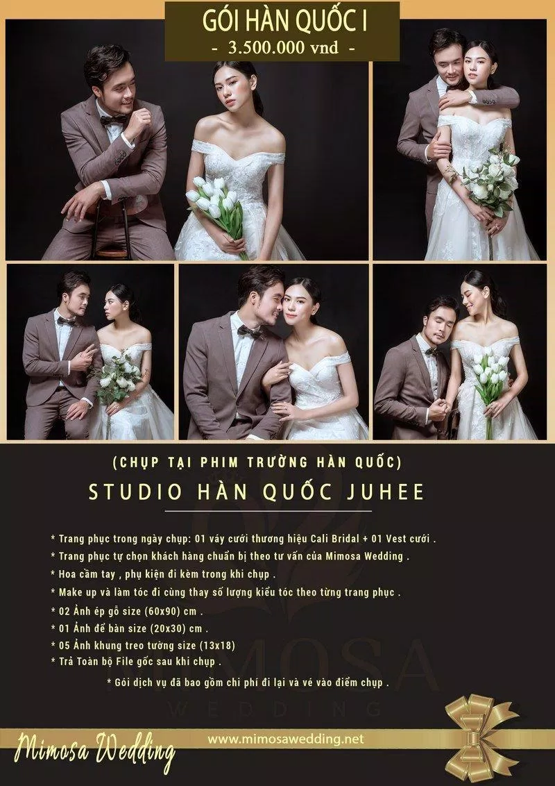 Các gói dịch vụ của Mimosa Wedding Studio (Ảnh Internet)