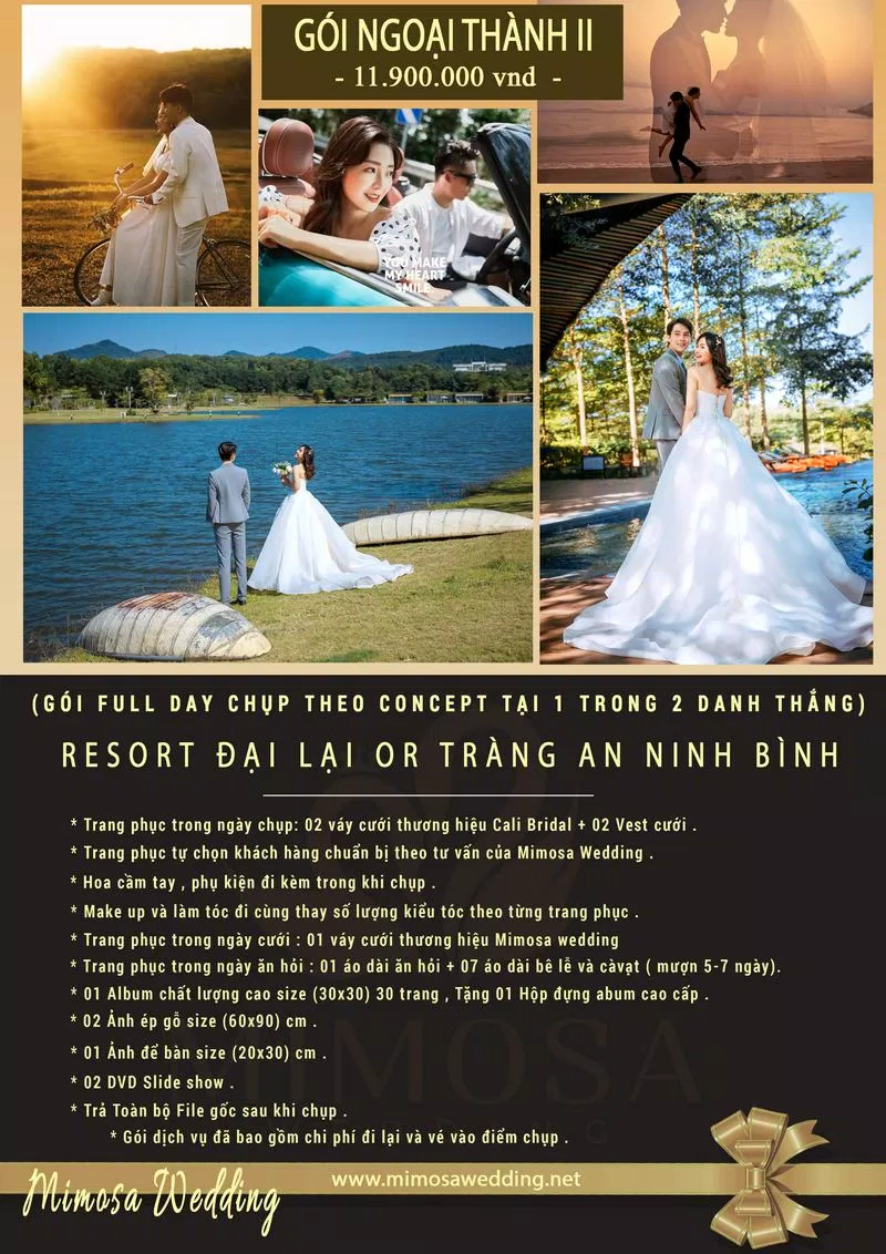 Các gói dịch vụ của Mimosa Wedding Studio (Ảnh Internet) Các gói dịch vụ của Mimosa Wedding Studio (Ảnh Internet)