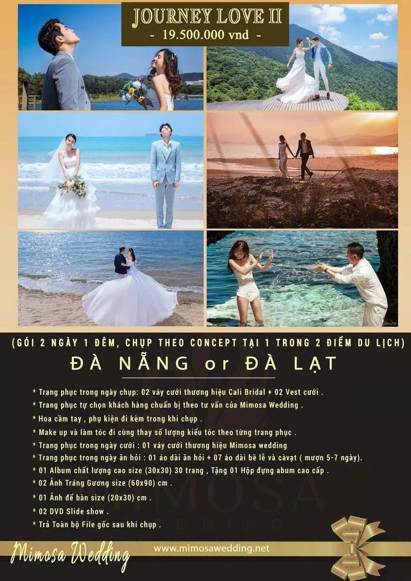 Các gói dịch vụ của Mimosa Wedding Studio (Ảnh Internet) Các gói dịch vụ của Mimosa Wedding Studio (Ảnh Internet)