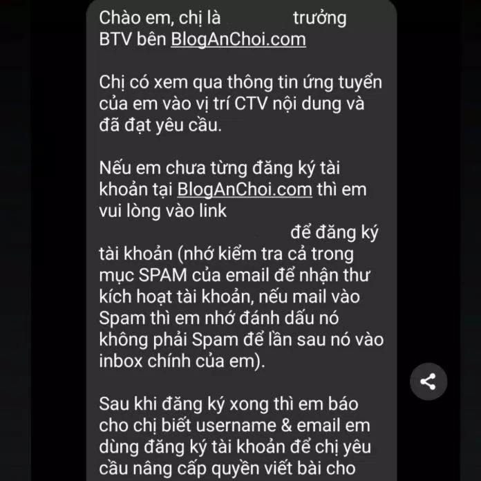 Mẩu tin nhắn trúng tuyển ngày đó mình nhận được