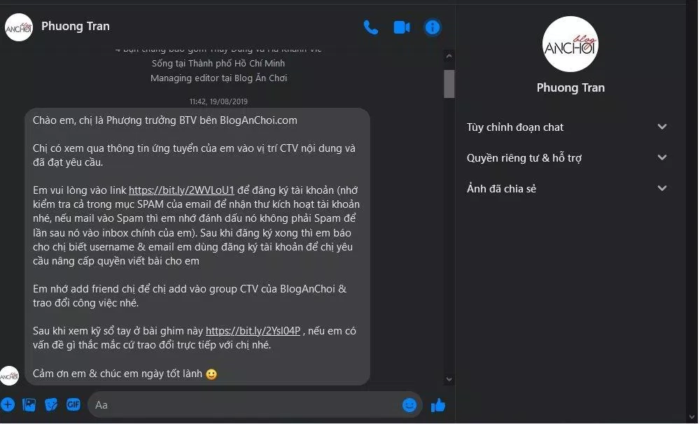 Ngày biết tin trúng tuyển vào BlogAnChoi, niềm vui như vỡ òa. (Ảnh: BlogAnChoi)
