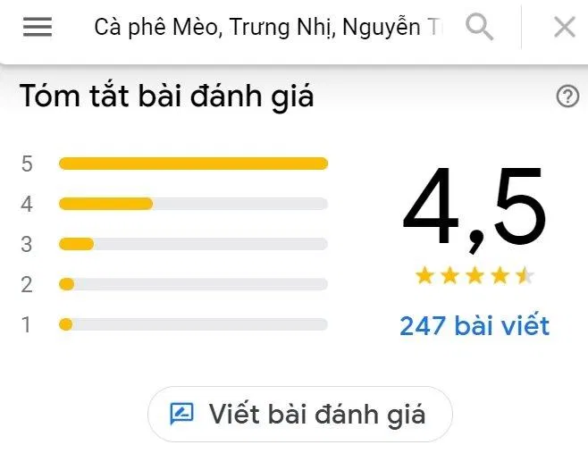 Đánh giá của khách hàng trên Google Maps (Ảnh: BlogAnChoi)