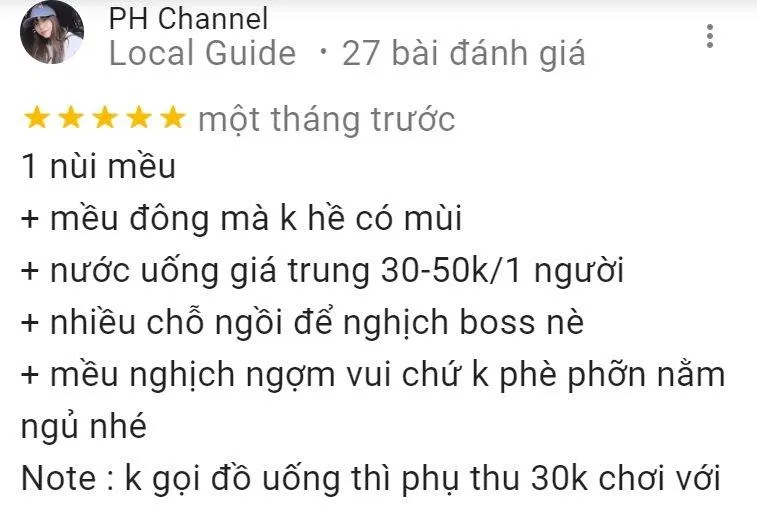 Nhận xét của khách hàng (Ảnh: BlogAnChoi)