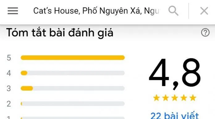 Đánh giá của khách hàng trên Google Maps (Ảnh: BlogAnChoi)