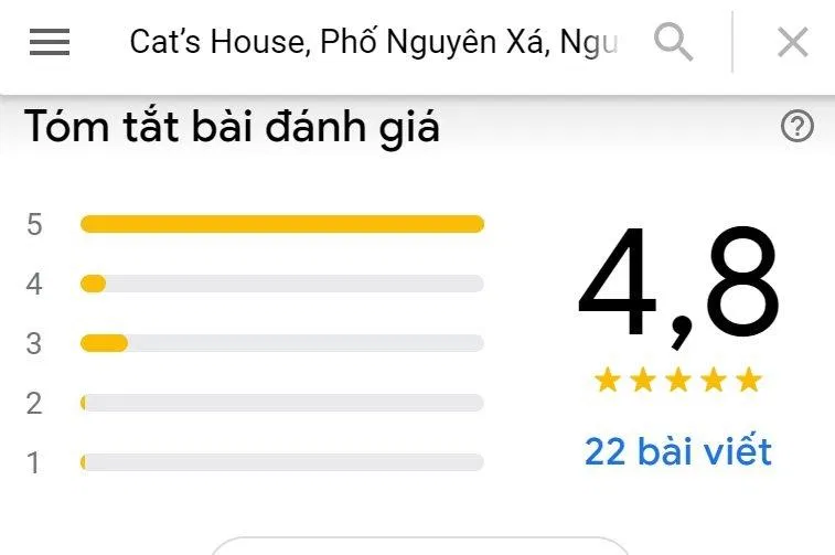 Đánh giá của khách hàng trên Google Maps (Ảnh: BlogAnChoi)