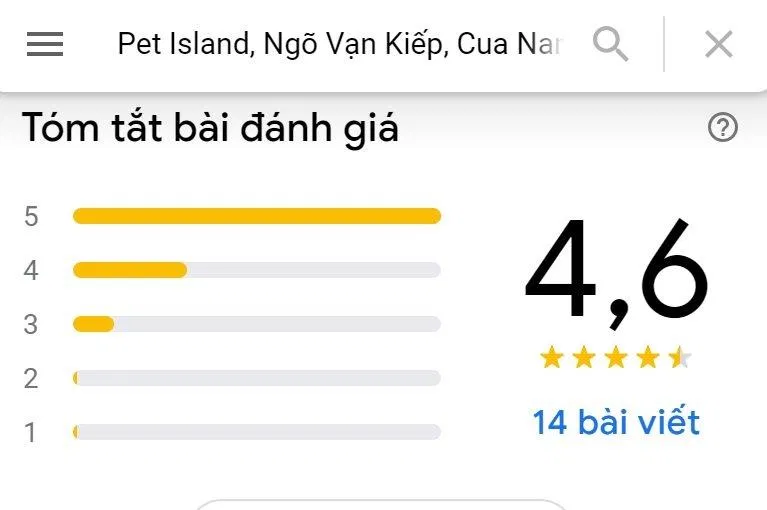 Đánh giá của khách hàng trên Google Maps (Ảnh: BlogAnChoi)