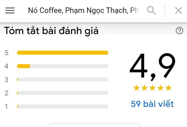 Đánh giá của khách hàng trên Google Maps (Ảnh: BlogAnChoi)